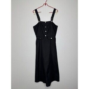 NWT Hot Topic Black Midi Skirtall Overall Dress Size Small Goth Vamp Emo Y2K